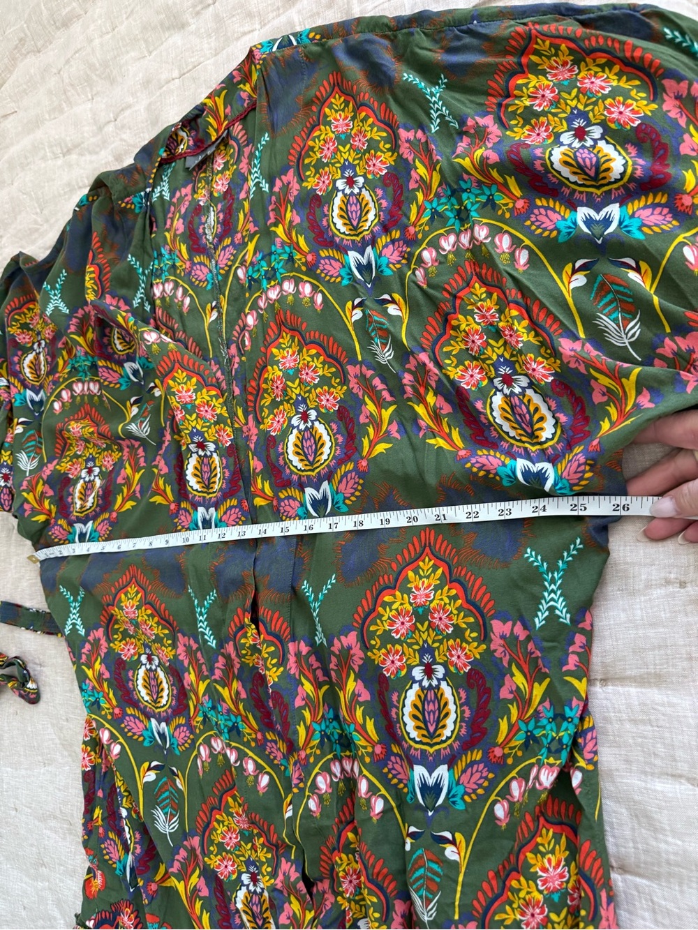Anthropologie Emmanuelle Maxi Tiered Boho Robe with Multicolor Blooms Size M/L - Picture 11 of 13